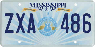 MS license plate ZXA486