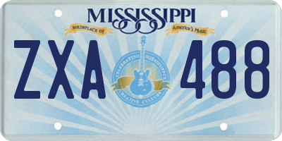 MS license plate ZXA488