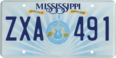 MS license plate ZXA491