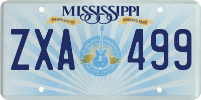 MS license plate ZXA499
