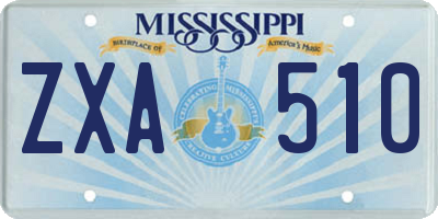 MS license plate ZXA510