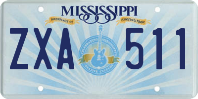 MS license plate ZXA511