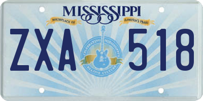 MS license plate ZXA518