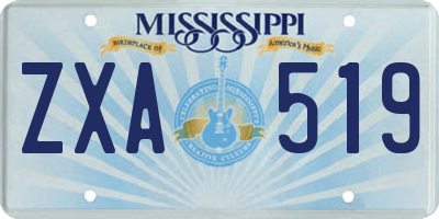 MS license plate ZXA519