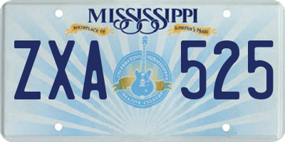 MS license plate ZXA525
