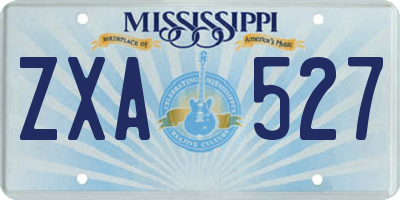 MS license plate ZXA527