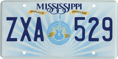 MS license plate ZXA529