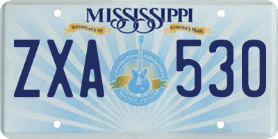 MS license plate ZXA530