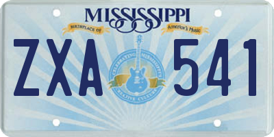 MS license plate ZXA541