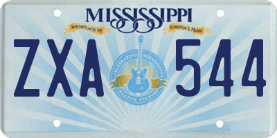 MS license plate ZXA544