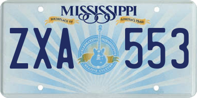MS license plate ZXA553