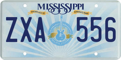 MS license plate ZXA556