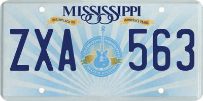 MS license plate ZXA563