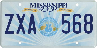 MS license plate ZXA568