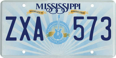 MS license plate ZXA573