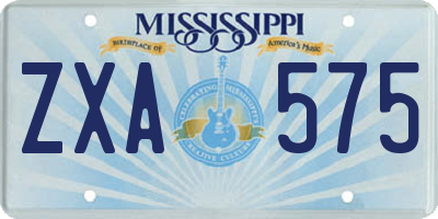 MS license plate ZXA575