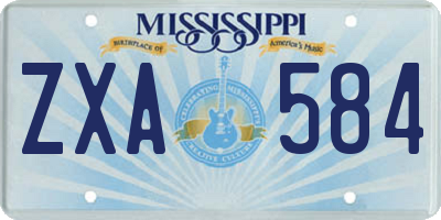 MS license plate ZXA584