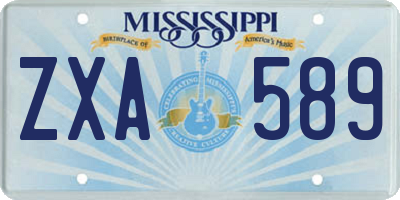 MS license plate ZXA589