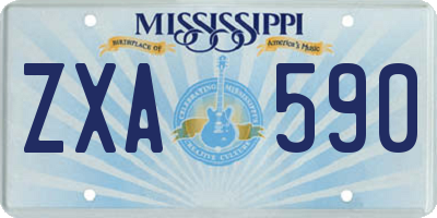 MS license plate ZXA590