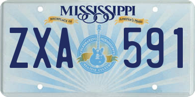 MS license plate ZXA591