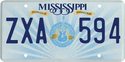 MS license plate ZXA594