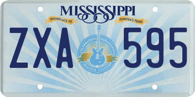 MS license plate ZXA595