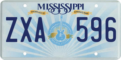 MS license plate ZXA596