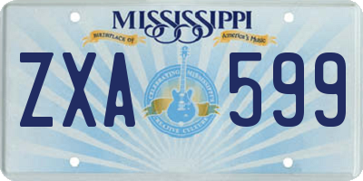 MS license plate ZXA599