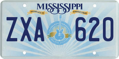 MS license plate ZXA620