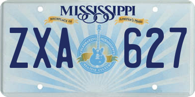 MS license plate ZXA627