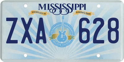 MS license plate ZXA628