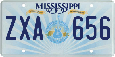 MS license plate ZXA656