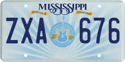 MS license plate ZXA676