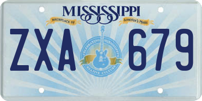 MS license plate ZXA679