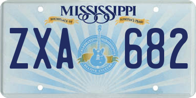 MS license plate ZXA682