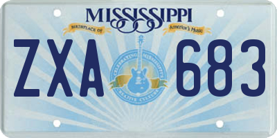 MS license plate ZXA683
