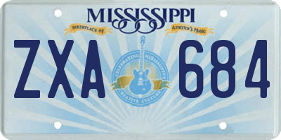MS license plate ZXA684