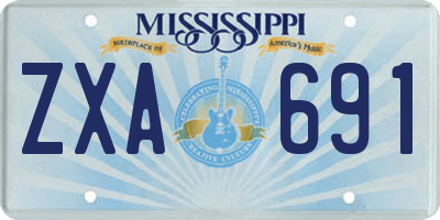 MS license plate ZXA691