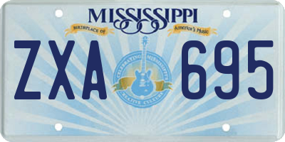 MS license plate ZXA695