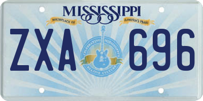 MS license plate ZXA696