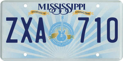 MS license plate ZXA710