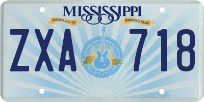 MS license plate ZXA718