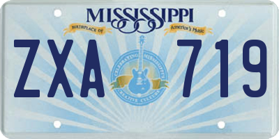 MS license plate ZXA719