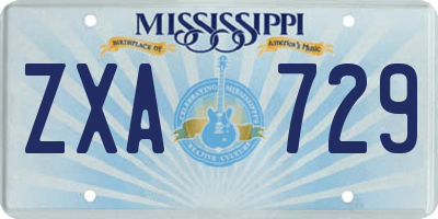 MS license plate ZXA729