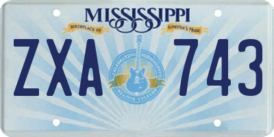 MS license plate ZXA743