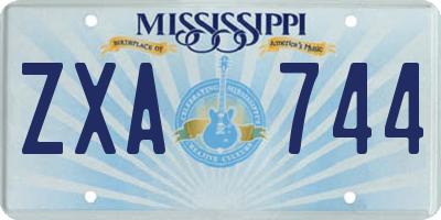 MS license plate ZXA744