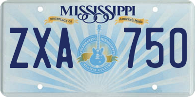 MS license plate ZXA750