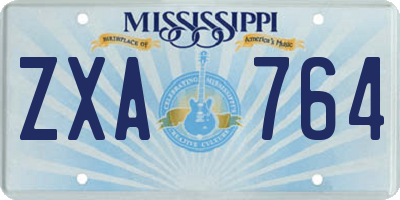 MS license plate ZXA764