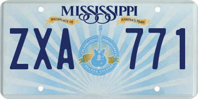 MS license plate ZXA771