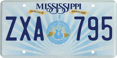 MS license plate ZXA795